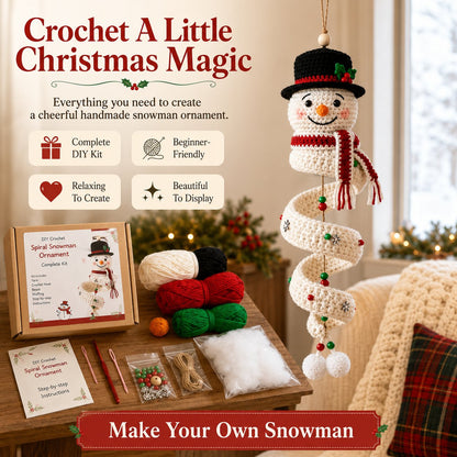 ⏰Last Day 50% OFF - 🎅Crochet Snowman Spiral Oranment DIY Kit