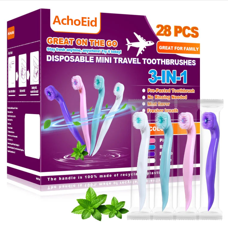 28-Pack Disposable Toothbrushes