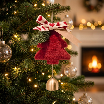 🎀🔔Festive Red Christmas Bell Hanging Ornament