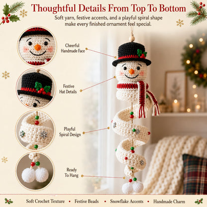 ⏰Last Day 50% OFF - 🎅Crochet Snowman Spiral Oranment DIY Kit