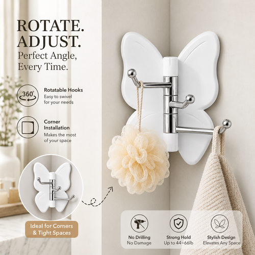 🦋No Drilling Swivel Butterfly Hook