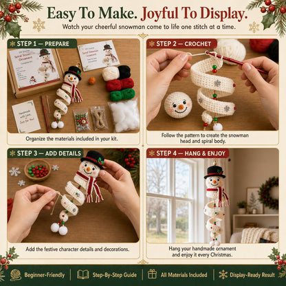 ⏰Last Day 50% OFF - 🎅Crochet Snowman Spiral Oranment DIY Kit