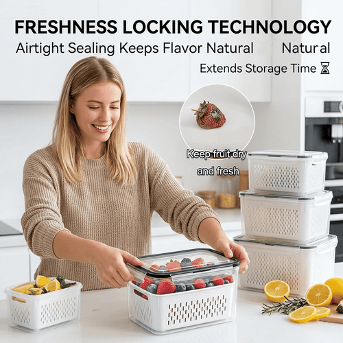 🍓🥰 Refrigerator Food Storage Containers – Keep Fruits Fresh