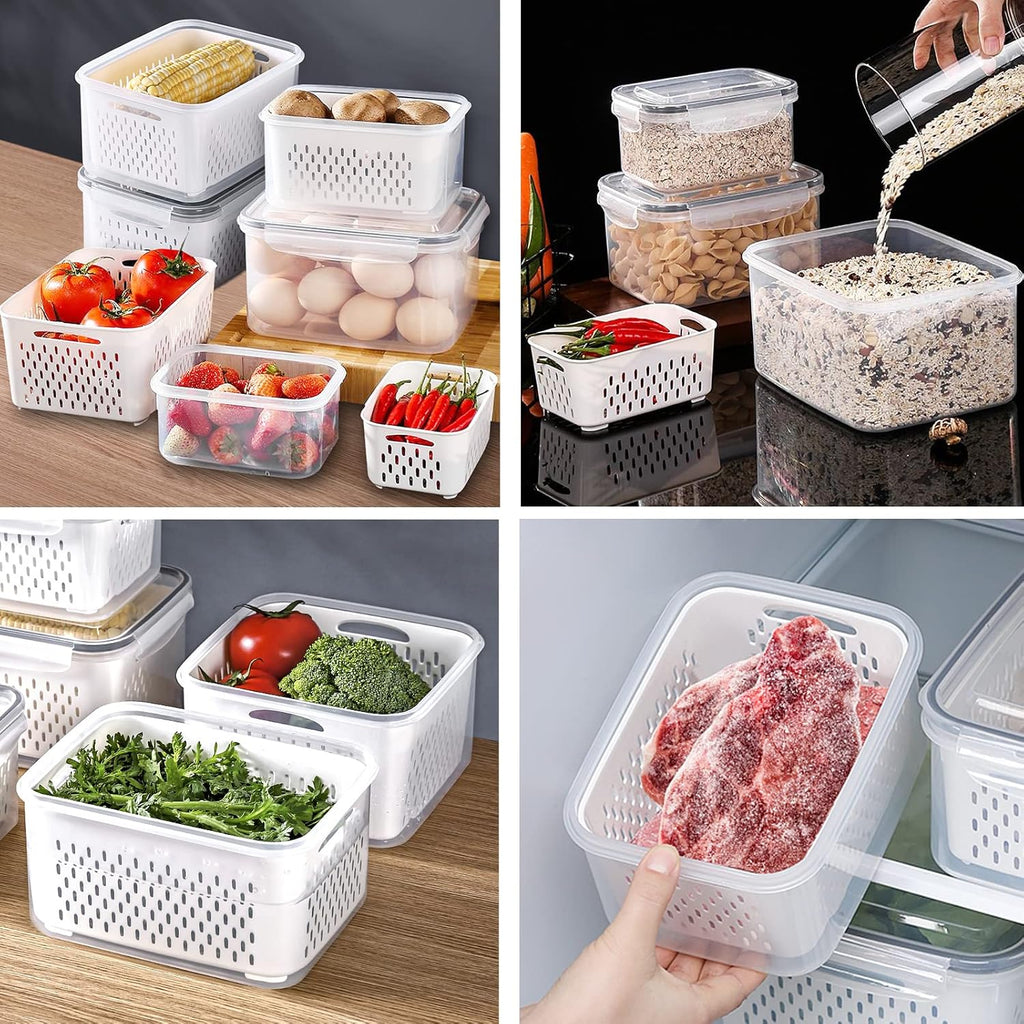 🍓🥰 Refrigerator Food Storage Containers – Keep Fruits Fresh