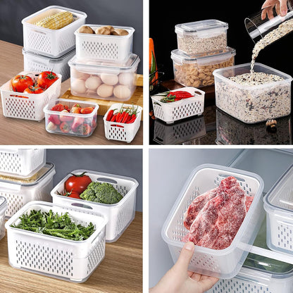 🍓🥰 Refrigerator Food Storage Containers – Keep Fruits Fresh