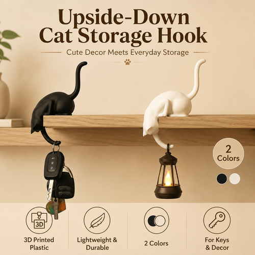 🔥3D Printed Cartoon Cat Upside Down Hook