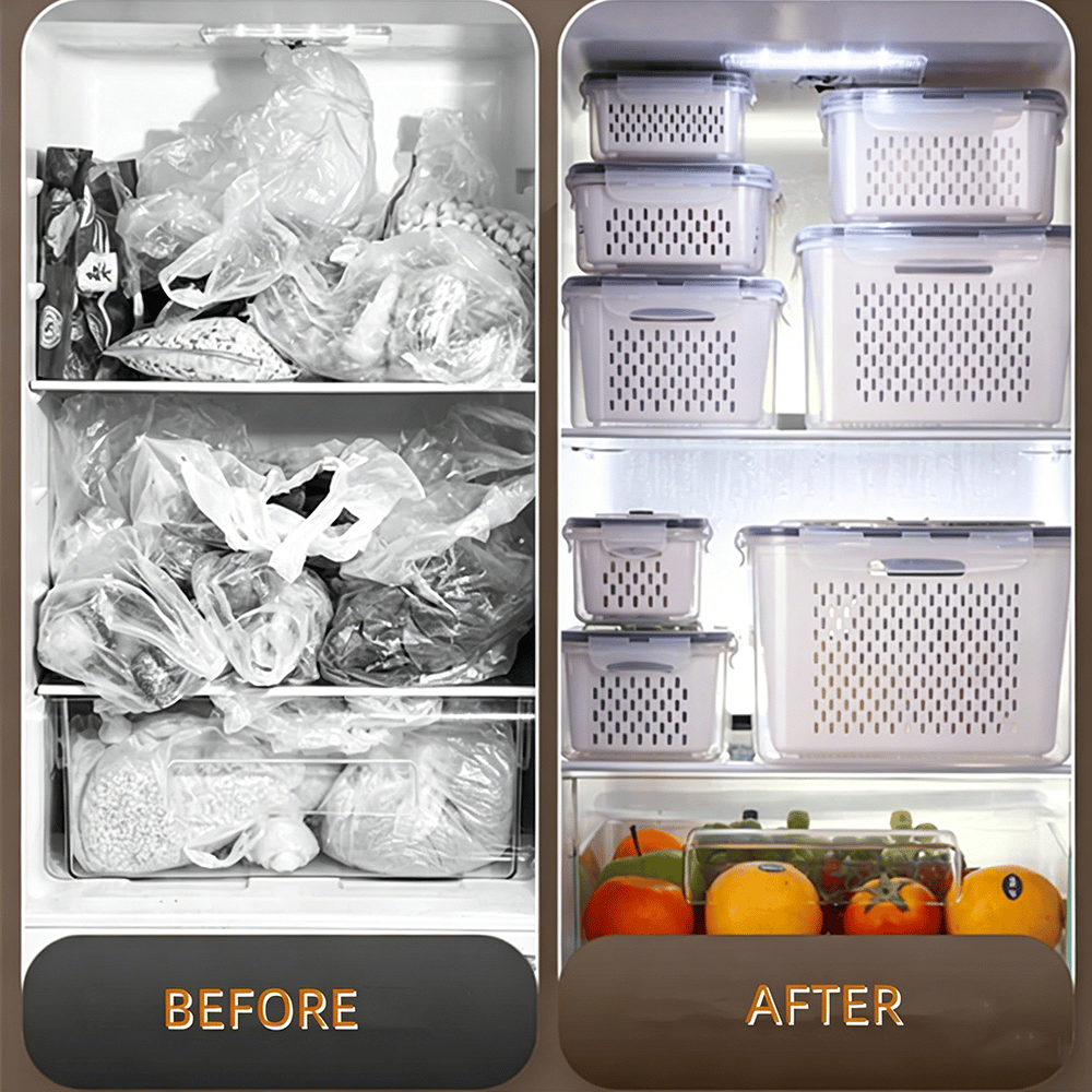 🍓🥰 Refrigerator Food Storage Containers – Keep Fruits Fresh