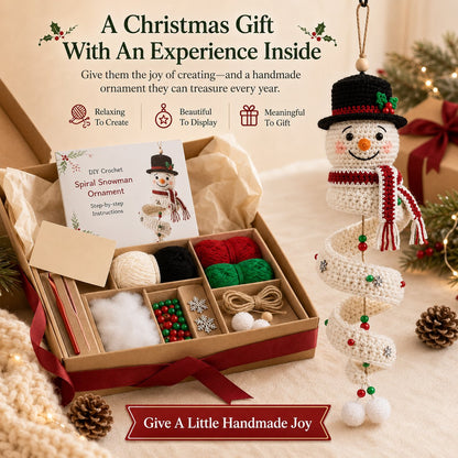 ⏰Last Day 50% OFF - 🎅Crochet Snowman Spiral Oranment DIY Kit