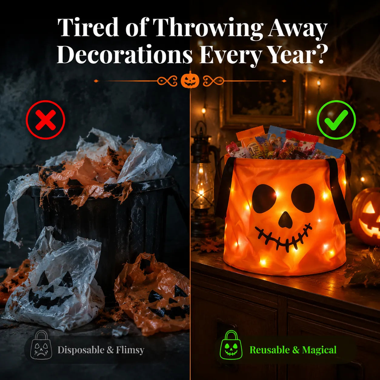 🎃Reusable LED Halloween Treat Bags