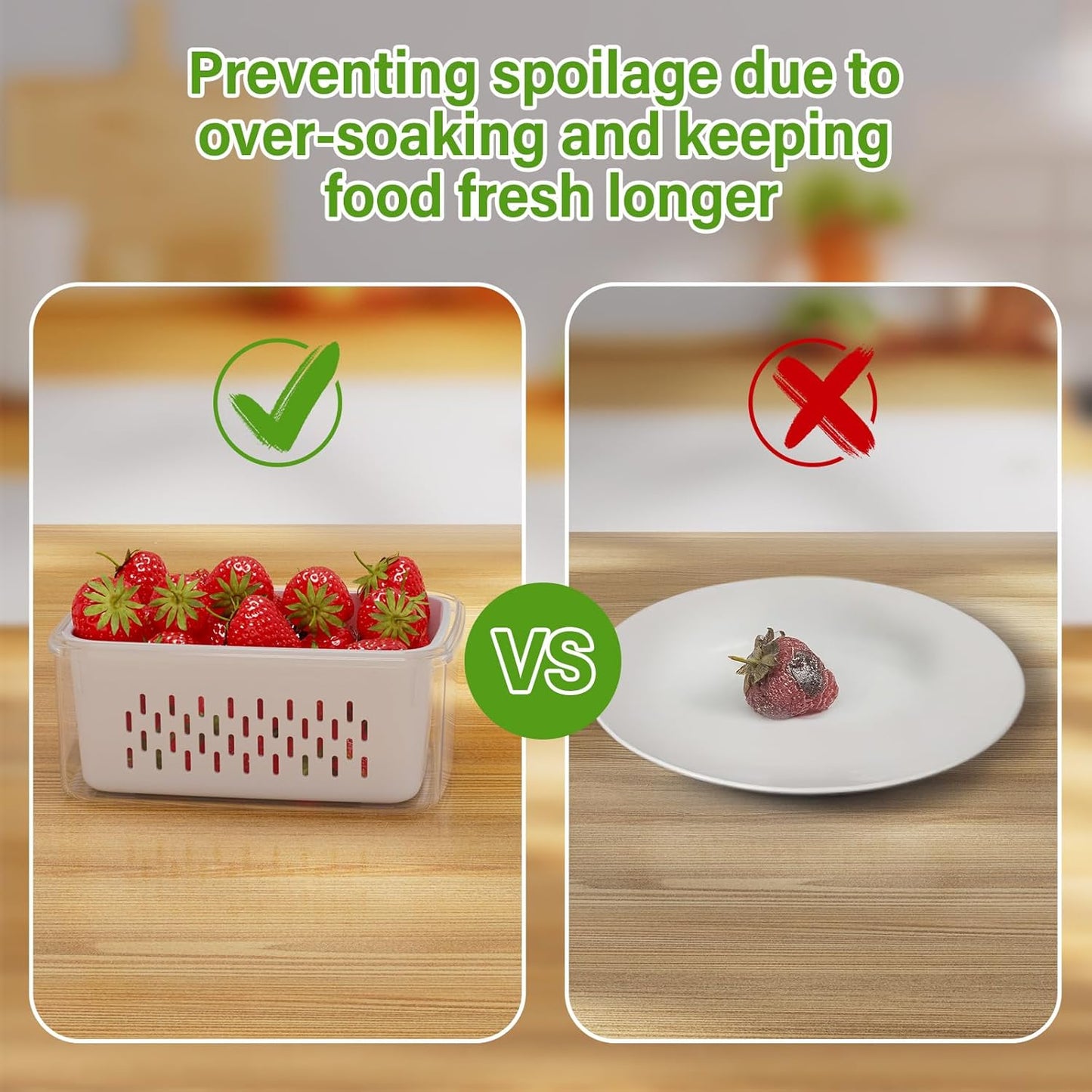 🍓🥰 Refrigerator Food Storage Containers – Keep Fruits Fresh