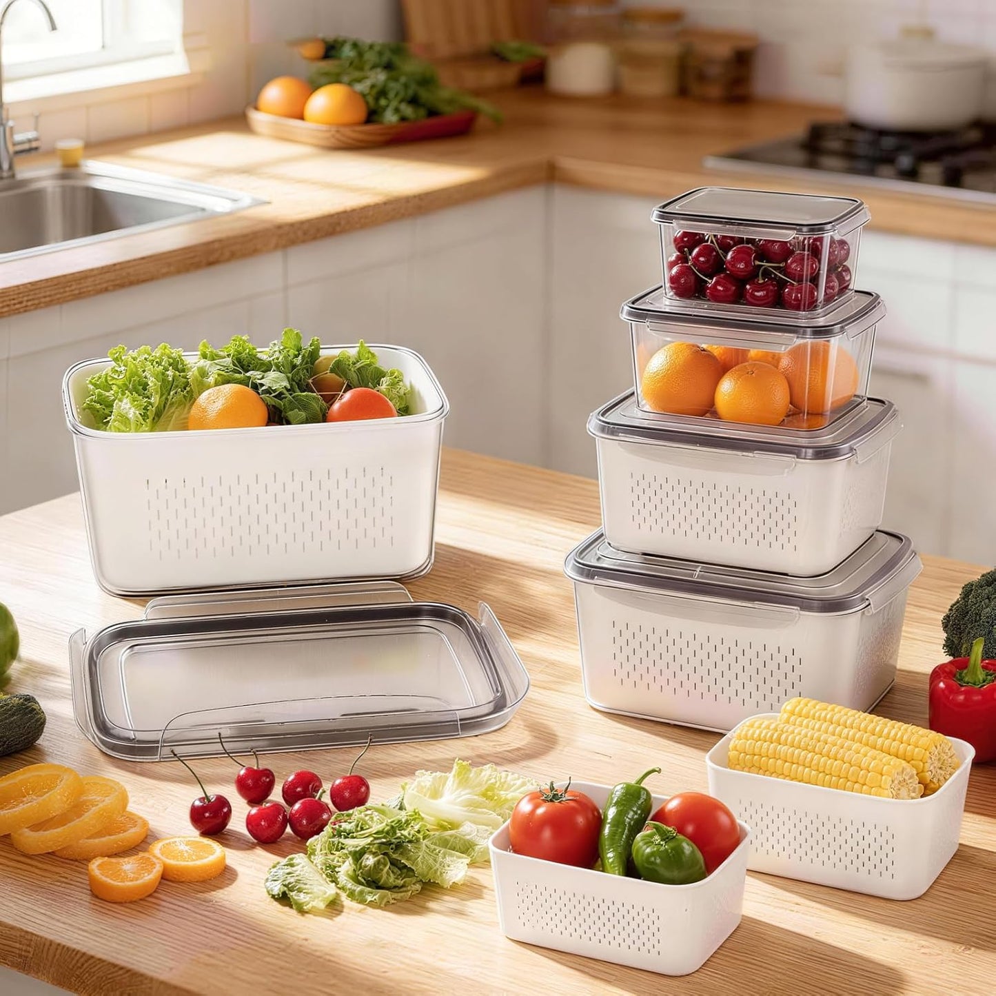 🍓🥰 Refrigerator Food Storage Containers – Keep Fruits Fresh