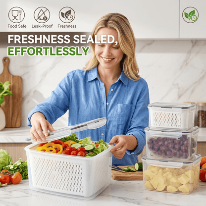 🍓🥰 Refrigerator Food Storage Containers – Keep Fruits Fresh