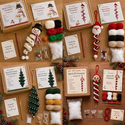⏰Last Day 50% OFF - 🎅Crochet Snowman Spiral Oranment DIY Kit