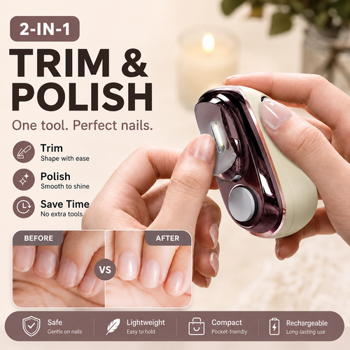 ✂️ LIMITED-TIME 50% OFF! 💅 2-in-1 Smart Electric Nail Clipper & Polisher 🌟
