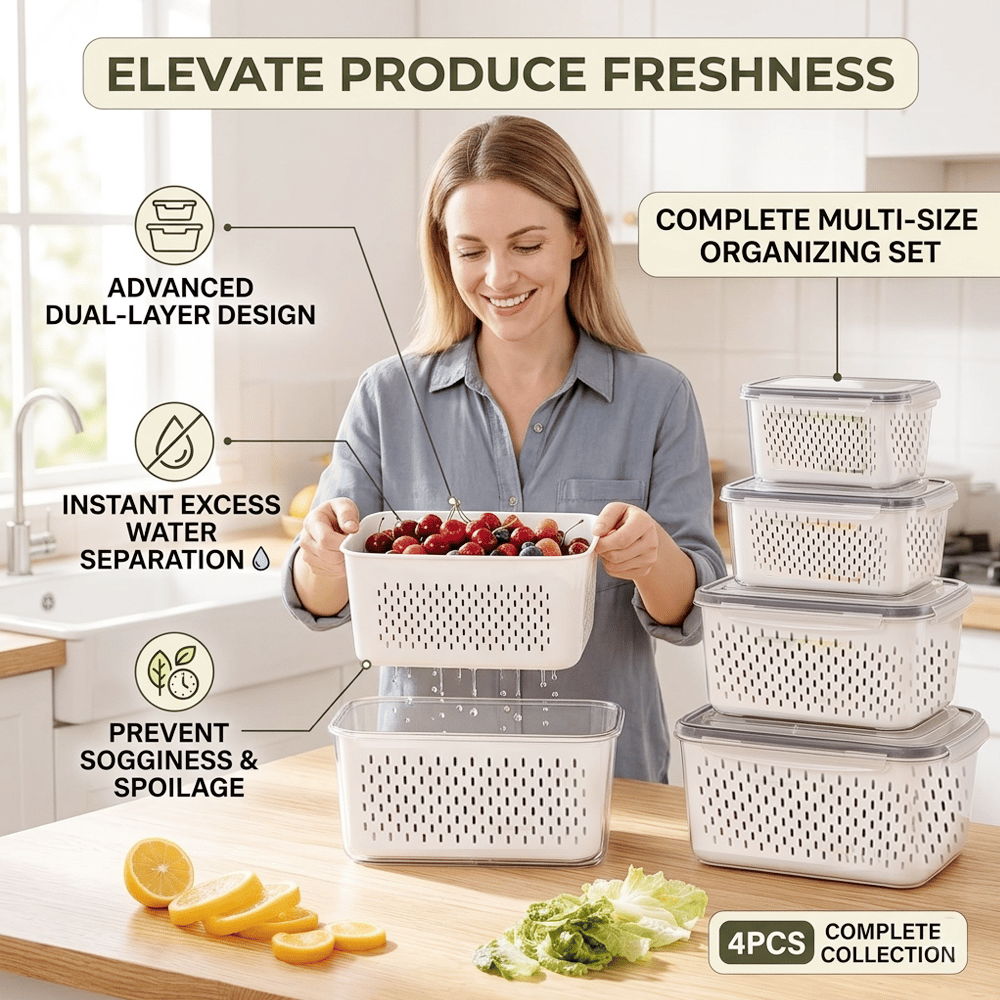 🍓🥰 Refrigerator Food Storage Containers – Keep Fruits Fresh