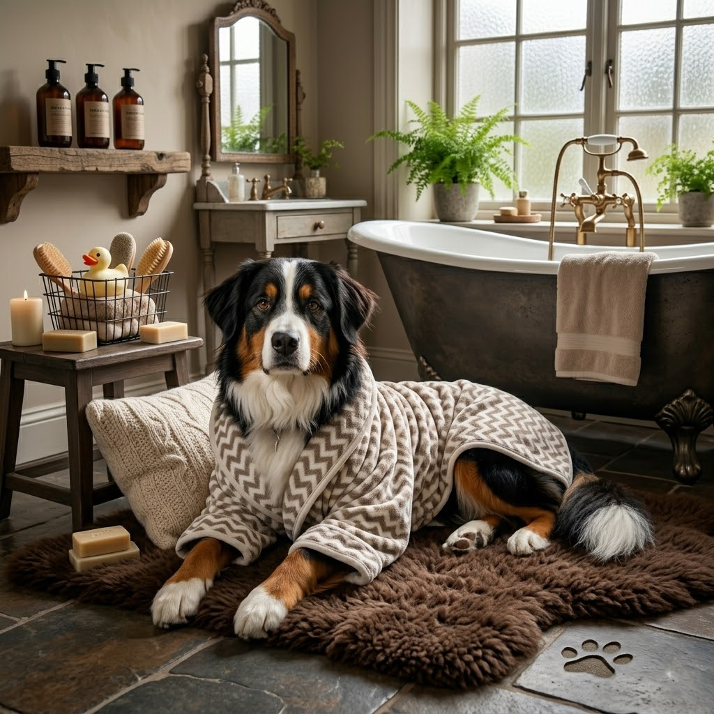 Premium Striped Hooded Pet Bathrobe